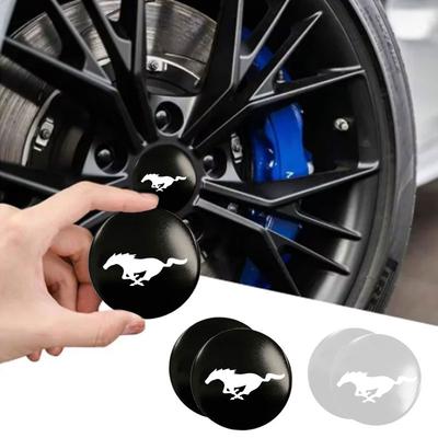 4Pcs Car Wheel Hub Center Cap Sticker Metal Emblem Stickers For Mustang GT350 SHELBY GT500 Accessories