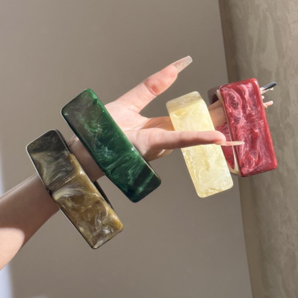 Square Triangle Chunky Bracelets Irregular Retro Hand Ring Exaggerated Resin Bangles  Girls Gift