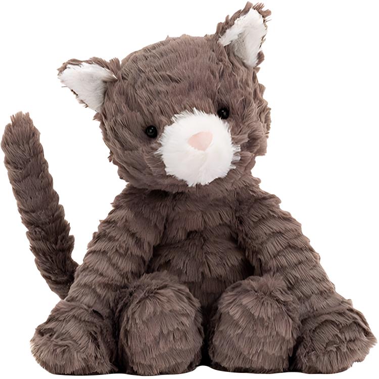 Jellycat Wave Furry Cat Off-White Animal Plush Doll 23cm