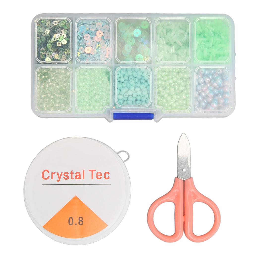 Jewelry Making Beads Set Different Shapes Colors Elastic Thread Scissors DIY Bracelet Necklace Accessories