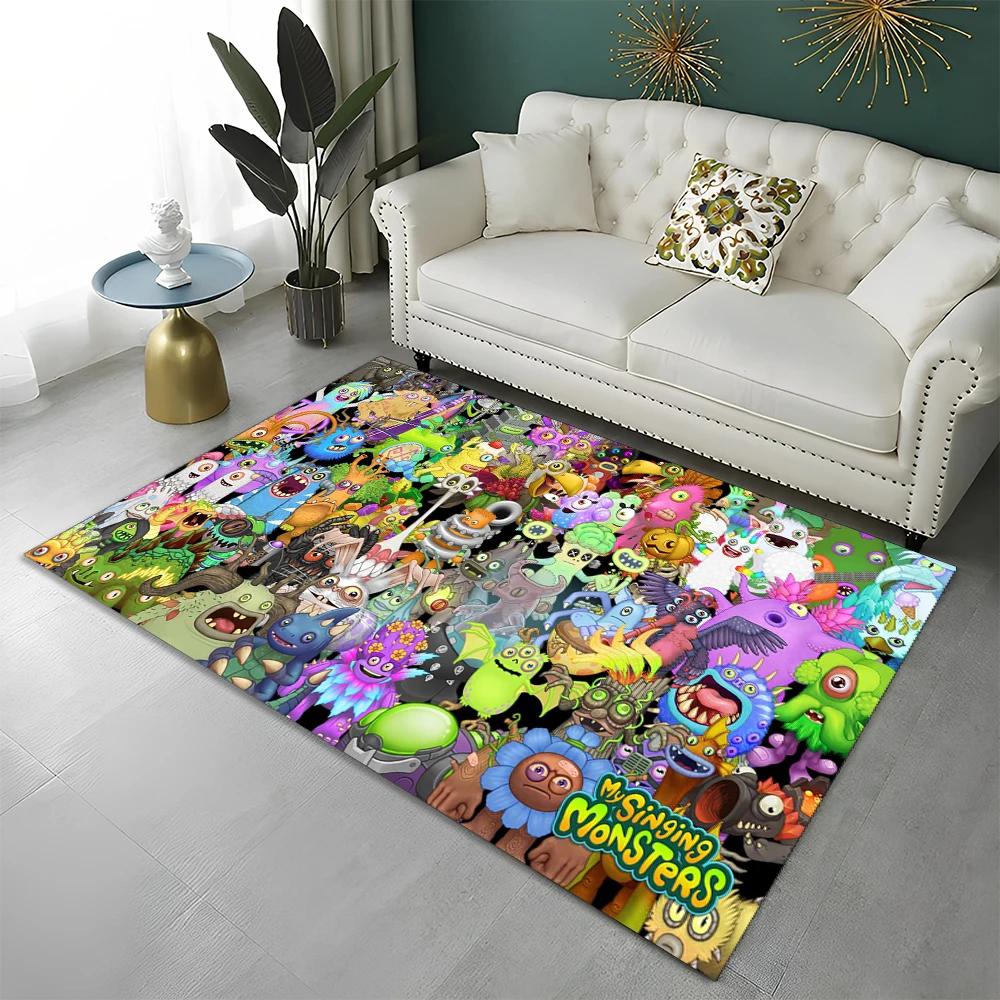 My Singing Monsters Videospiel Cartoon 3D Teppich für Zuhause Wohnzimmer Schlafzimmer Sofa Fußmatte Dekoration, Teppich rutschfeste Bodenmatte