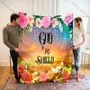 3D Christian Blanket with Flowers, Birthday Gifts for Women, Inspirational, Religious Christmas Gifts for Friends, Daughter, Mom