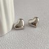 LATS Gold Color Smooth Surface Love Heart Shaped Stud Earrings Women Minimalist Fashion Girl Wedding Bridal Zircon