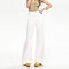 Spring Summer White High Waist Patchwork Thin Fabric Drapey Slim Straight Floor Length Casual Denim Pants Women Casual Pants Oversize Denim Trousers