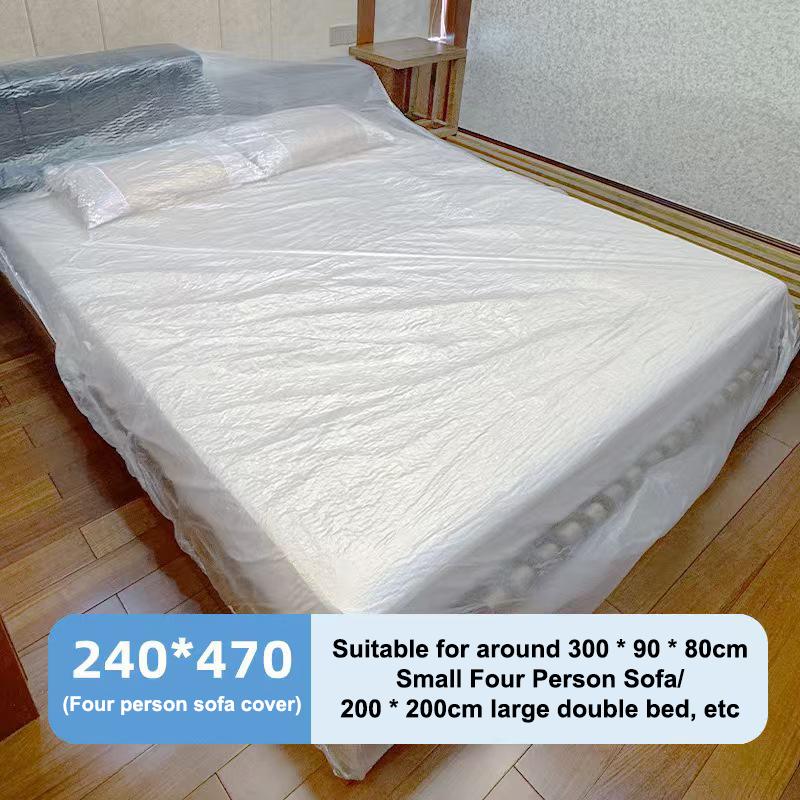 Disposable Dust Covers Elastic Plastic Dust Film Sofa Dustproof For Furniture Dormitory Sofa Wall Painting Dust Protection 1PC_