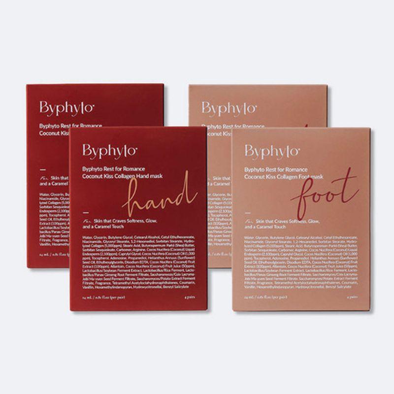 BYPHYTO Coconut Kiss Collagen Hand & Foot Mask 4-Piece Set