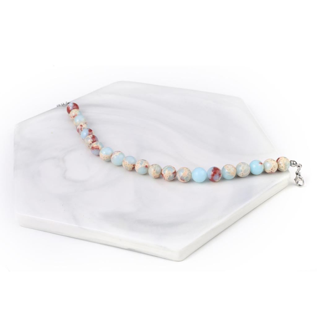 Nieuwe Stijl Vrouwen Armband Natuursteen Keizer Steen Kralen 8X8 MM Bedels Voor Vrouwen Romantische Verjaardagscadeau