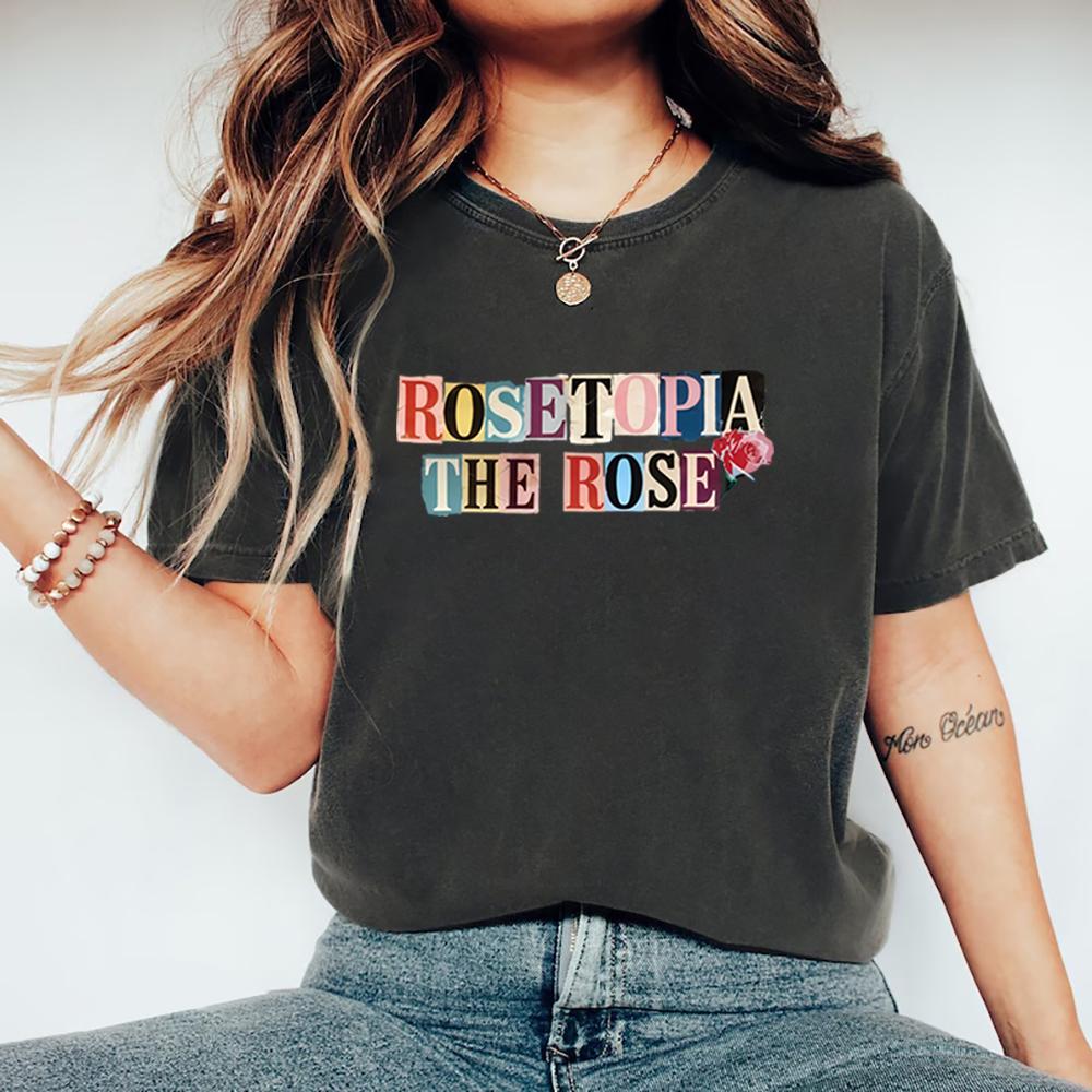 The Rose Rosetopia World Tour 2026 T-Shirt Rose Album Shirt Kpop Concert Merch Vintage Women Short Sleeve Tshirts Kpop Fans Gift