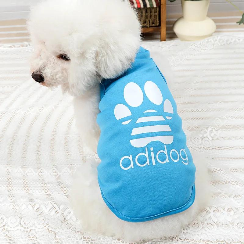 Vêtements doux pour petits chiens d'été Poméranien Bichon Chien Teddy Débardeur fin respirant et frais Vêtements pour chiot chat animal de compagnie T-shirt pour animal de compagnie