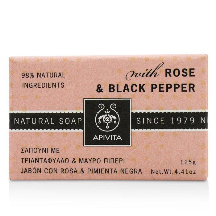 Sabonete Natural APIVITA com Rosa e Pimenta Preta