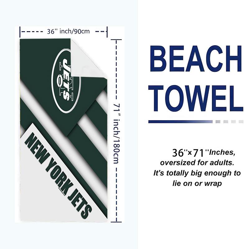 New york jets Print Beach Towel, Large Soft Quick Dry Towel for Beach Camping Swimming