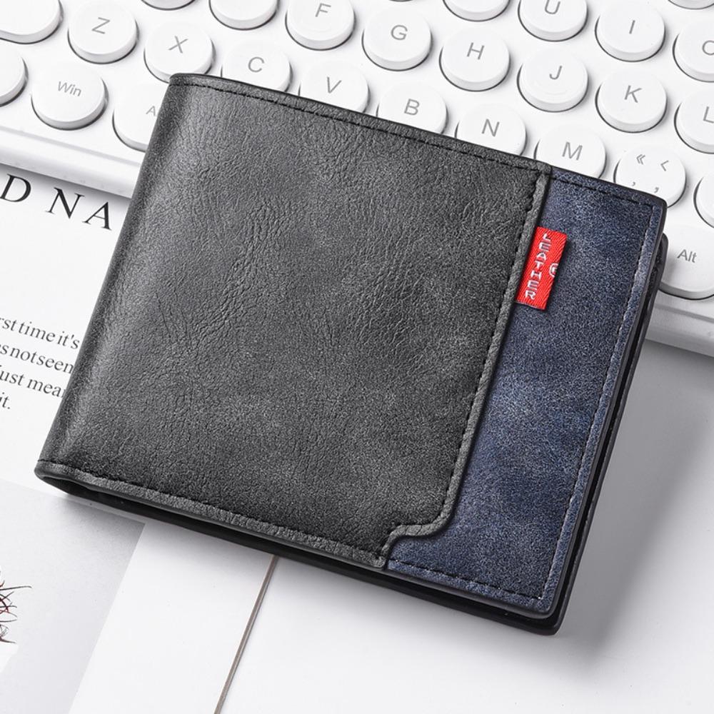 Fashion Tri-Fold Men's Short Wallet Frosted Large Capacity Business Wallet Thin Portable Coin Purse For Men and Boys