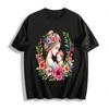 Mutter und Baby Blumendruck Lässiges Erwachsenen-T-Shirt Reines Baumwoll-T-Shirt
