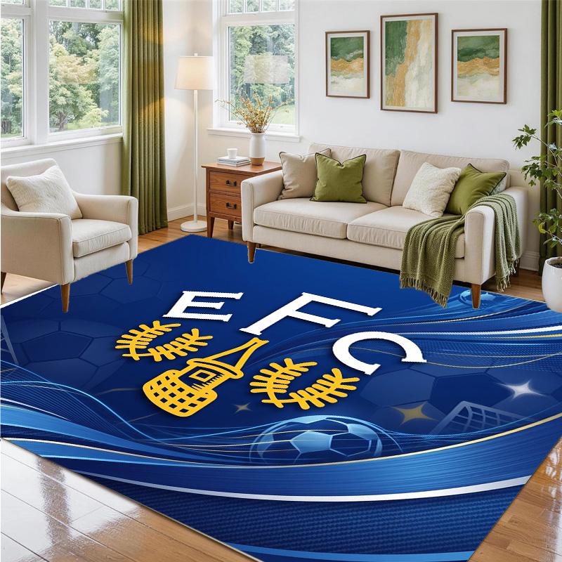 Covor din Catifea Cristal cu Design Fotbalistic Everton Covoraș Decorativ Moale pentru Dormitor Intrare