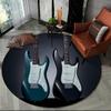 Electric Guitar Classical Guitar Round Carpet Rug for Living Room Bedroom Child Playroom Decor,Pet Area Rug Non-slip Floor Mat