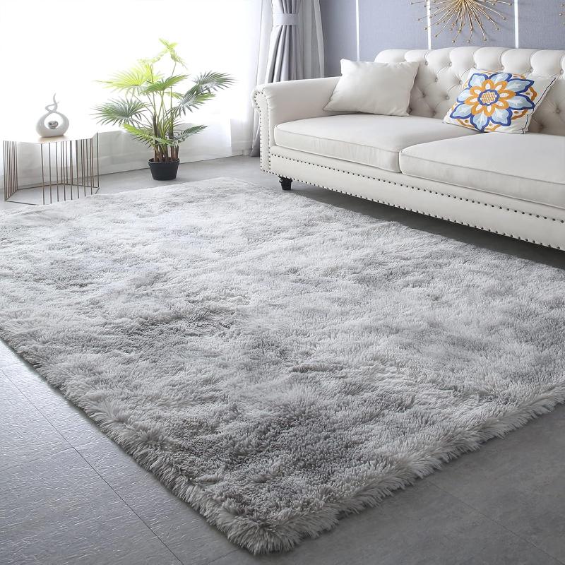 2027 Tappeto Spesso Area Grigio Chiaro Shag Soffice per Camera da Letto Ultra Morbido Peluche Morbido Lavabile per Soggiorno Dormitorio Asilo Shaggy Bambini Bambine Bambini