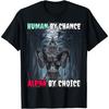 YYUUYUU Human by Chance Alpha by Choice Cool Funny Alpha Wolf Meme T-Shirt(1)