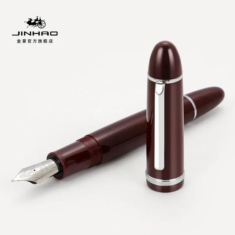 JinHao X159 Acrylic Black Fountain Pen Metal Clip Extended Fine Nib F 0.5mm Writing Office School Gifts Pens PK 9019
