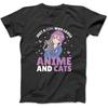 Just A Girl Who Loves Anime and Cats Manga Drawing for Women T-Shirt, Sweatshirt, Hoodie for Men Women Kids Made In Canada Black