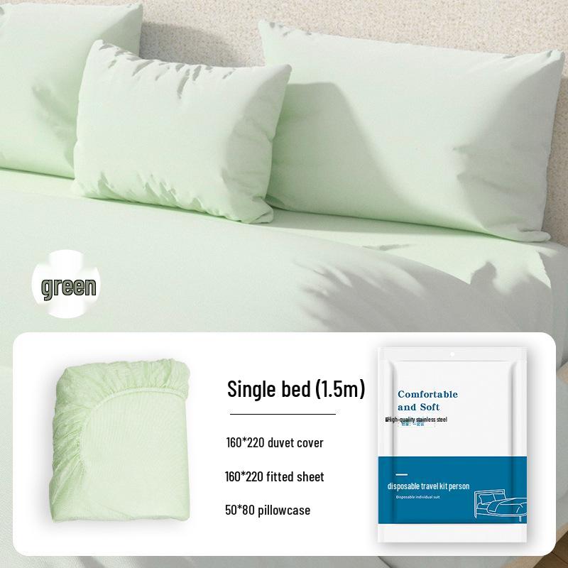 Travel Disposable Non-Woven Fitted Bed Sheet - Thick Bedspread Cover for Hotel, B&B, Beauty Salon, Isolation - Portable & Individually Packaged