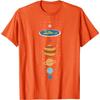 Flat Earth Planets Conspiracy Theory Funny Graphic T-Shirt Casual Cotton Tee