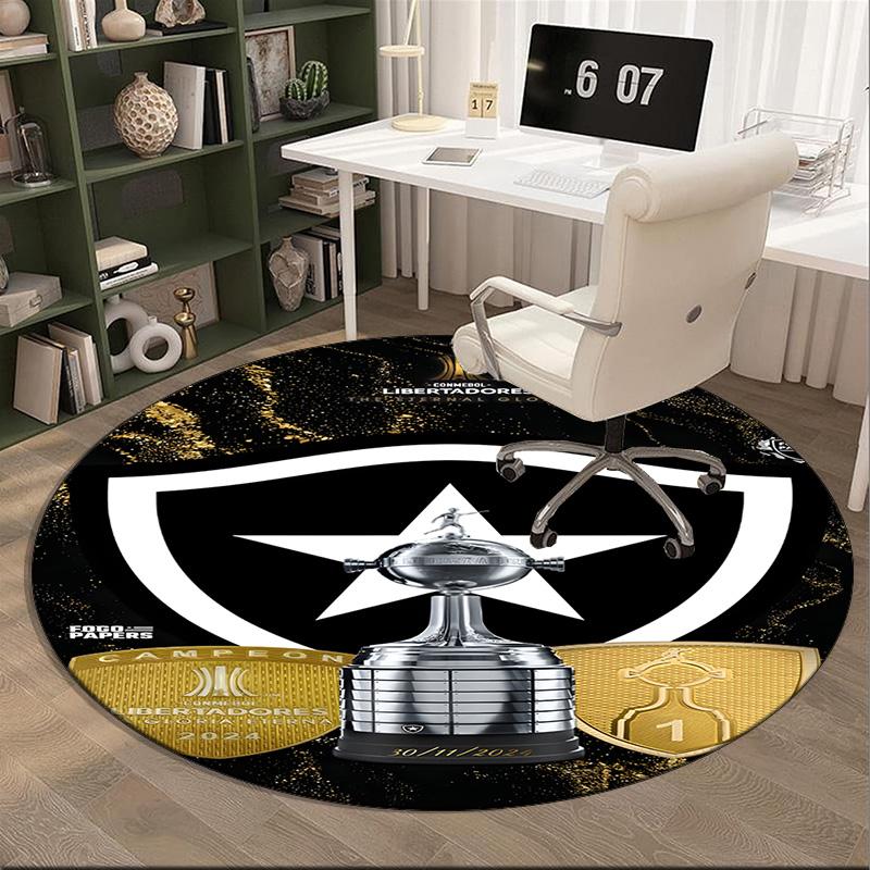 1PC Round Rug Botafogo Football Club Printed Round Area Rug ,Rug For Home Office, Round Chair Rug, Decorative Carpet Fan Gifts Christmas Gift