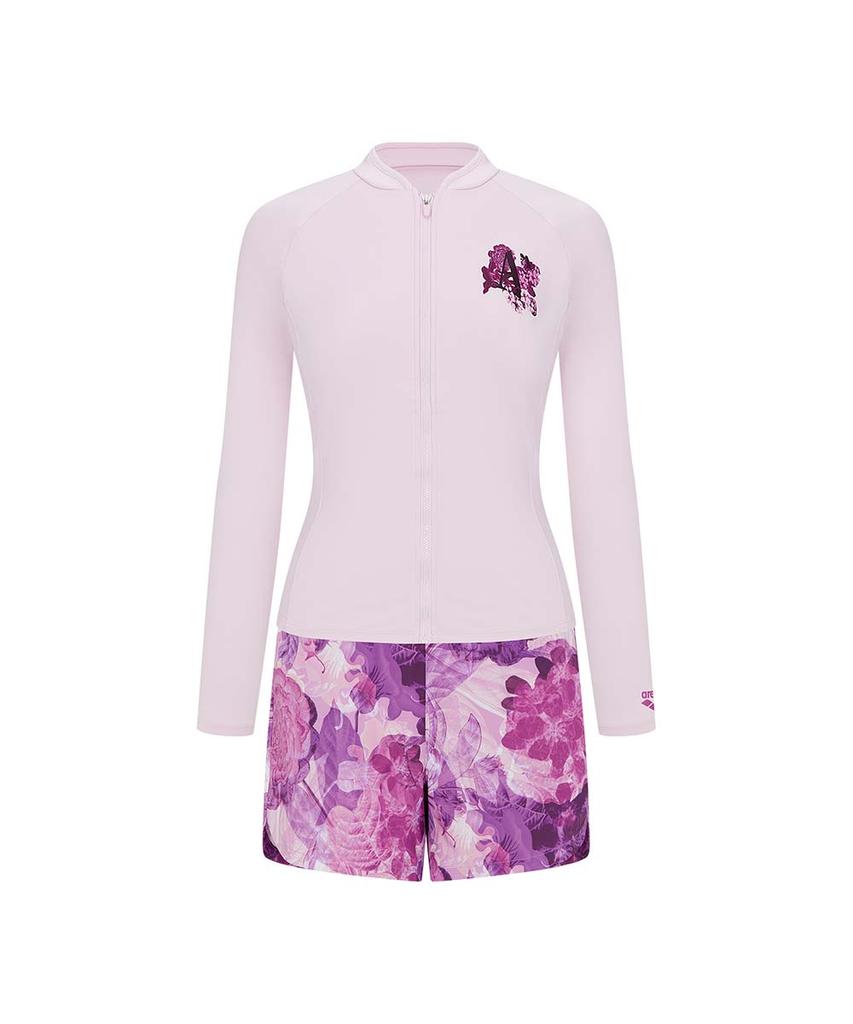Alena Peony Regular Fit Zip-Up Rash Guard Set A5Bl1Ps10Vio