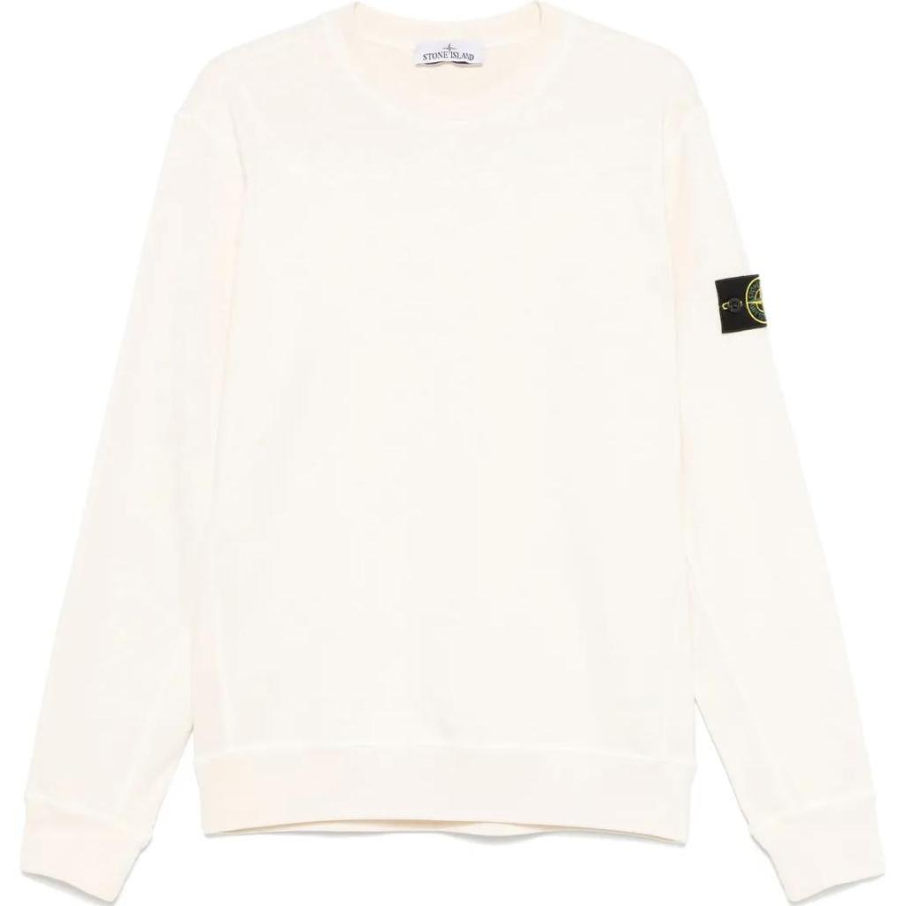 STONE ISLAND Loose Fit Solid Color Crew Neck Long Sleeve Sweatshirt Men Sweatshirt White K1S156100020S0060-V0193