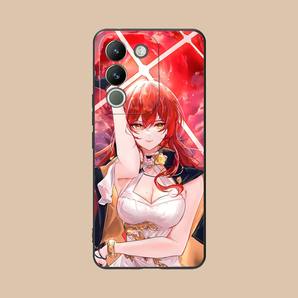 HSR Himeko Matte TPU Mobile Phone Case for VIVO Y77 76 75 74 73 72 58 56 55 51 50 38 36 Y19 Y18 Y03 Y01 5G Colorful Cover