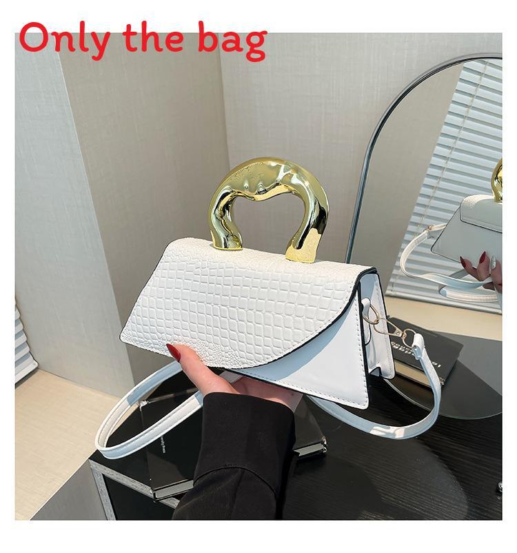 Crocodile Pattern Handbag For Women Summer Pu Small Shoulder Bag With Stitching For Casual Travel