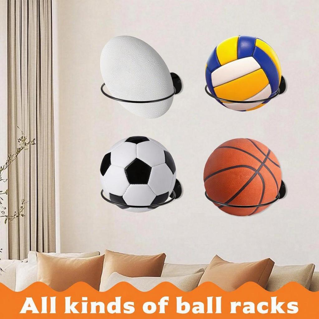 Suporte de Parede para Bola Suporte de Exibição de Futebol de Metal Suporte de Parede Multifuncional Suporte de Armazenamento de Bolas para Sala de Estar Quarto de Dormir