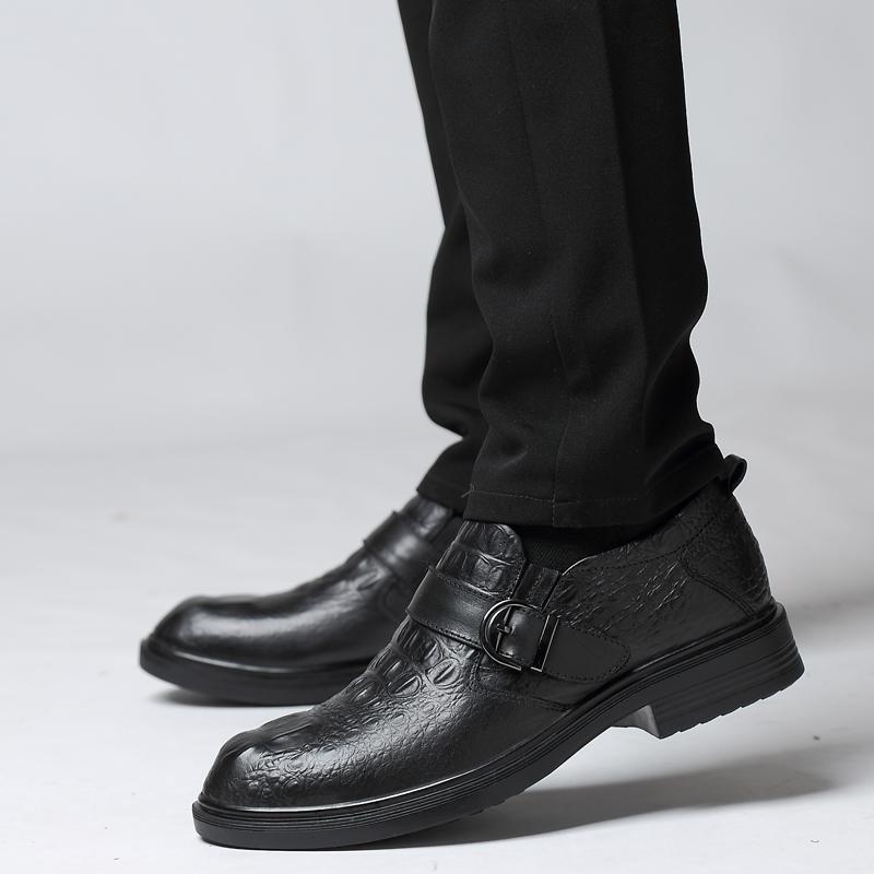 High End Brand Men's Genuine Leather Business Shoes Thick Soled Winter Cotton Shoes Breathable Men's Workwear Shoes Versatile