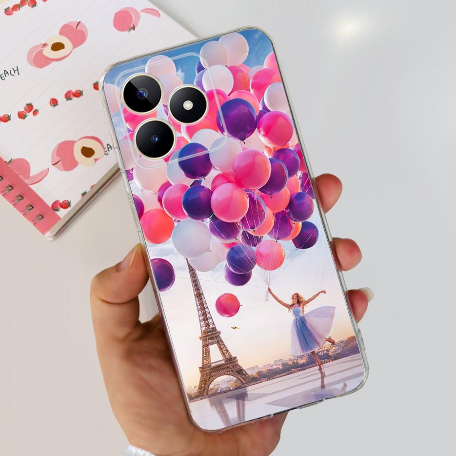 For Realme Note 50 Case RMX3834 Cute Cat Painted Cover Soft Silicone Phone Case For Realme Note 50 Note50 Back Cover 6.74'' Bags