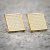 Huitan Rock Hip Hop Stud Earrings for Men Male Full Bling Iced Out Square Ear Stud Women Female Fashionable Earrings CZ