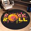 Band Rock Rugs for Bedroom Decor Record Pattern Children's Room Carpets Home Music Art Atmosphere Rug Round Non-slip Floor Mat