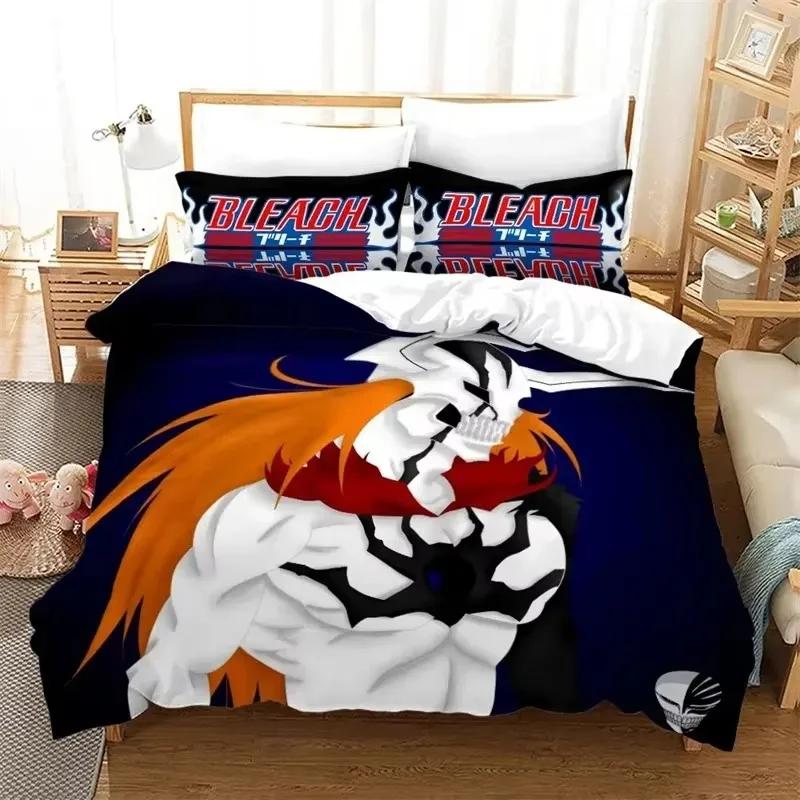 Anime Bleach Kurosaki Ichigo Voodipesu Komplekt Poistele Tüdrukutele Üheinimese Queen Suurus Tekikott Padjapüür Voodi Lastele Täiskasvanutele Kodutekstiil