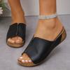 Nieuwe slippers met sleehak, dikke zool, cool en eenvoudig, damesschoenen in grote maten