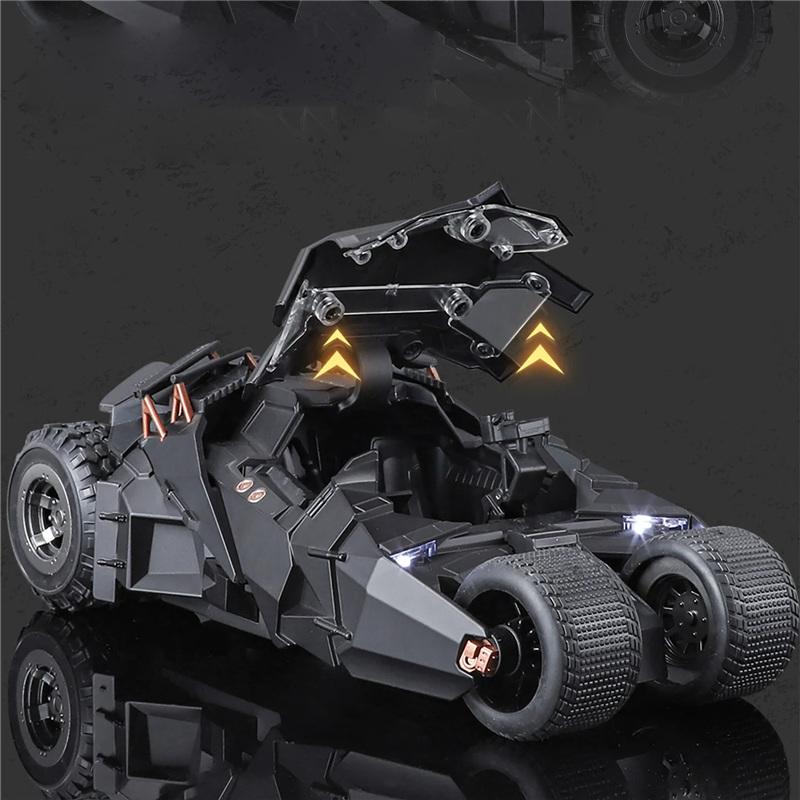 1/24 Classic Movie Car 2008 Batmobile Alloy Concept Bat Sports Car Model Diecasts Metal Race Car Model Sound Light Kids Toy Gift