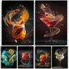 Cocktail Explosion Poster Fruchtcocktail Vertraue nicht der Bar Minimalistischer Druck Leinwandbild für Wohnzimmer Moderne Heimdekoration