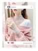 Stylish White Mesh Fleece-Lined High-Neck Lace Shirt for Autumn & Winter, Perfect Under Sweaters.