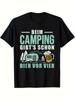 T-shirt da uomo retrò con motivo da campeggio e birra Stampata "Il campeggio è meglio che bere birra" - Regalo ideale per gli appassionati di campeggio...