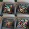 2D Colorful Geometric Fish-Patterned Pattern Cushion Cover Suitable For Sofa Bedroom Car Pillow Cover