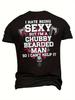 Large Size Summer Men's Letter Printed Casual Handsome Round Neck Short Sleeved 100% Pure Cotton Daily Vacation T-shirt