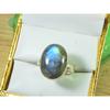 Ovaler Labradorit-Ring US-9 Massiver 925er Sterlingsilber Großer Edelsteinring MK-40
