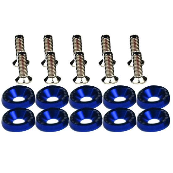 10Pcs Car Vehicle Fender Bumper License Plate Frame M6 Screws Decor with Washer
