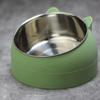 Pet Bowl Cat Face Shape Oblique Design Stainless Steel Cat Feeding Supplement for Home