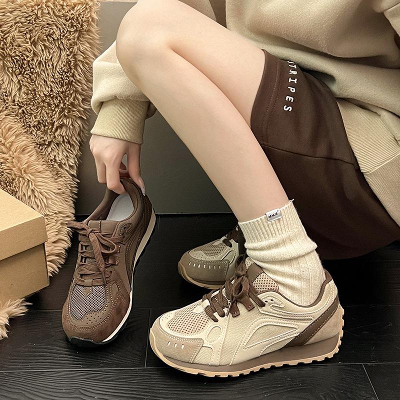 Niche retro mesh breathable Forrest Gump shoes women's 2025 autumn and winter new versatile single shoes show small sports shoes