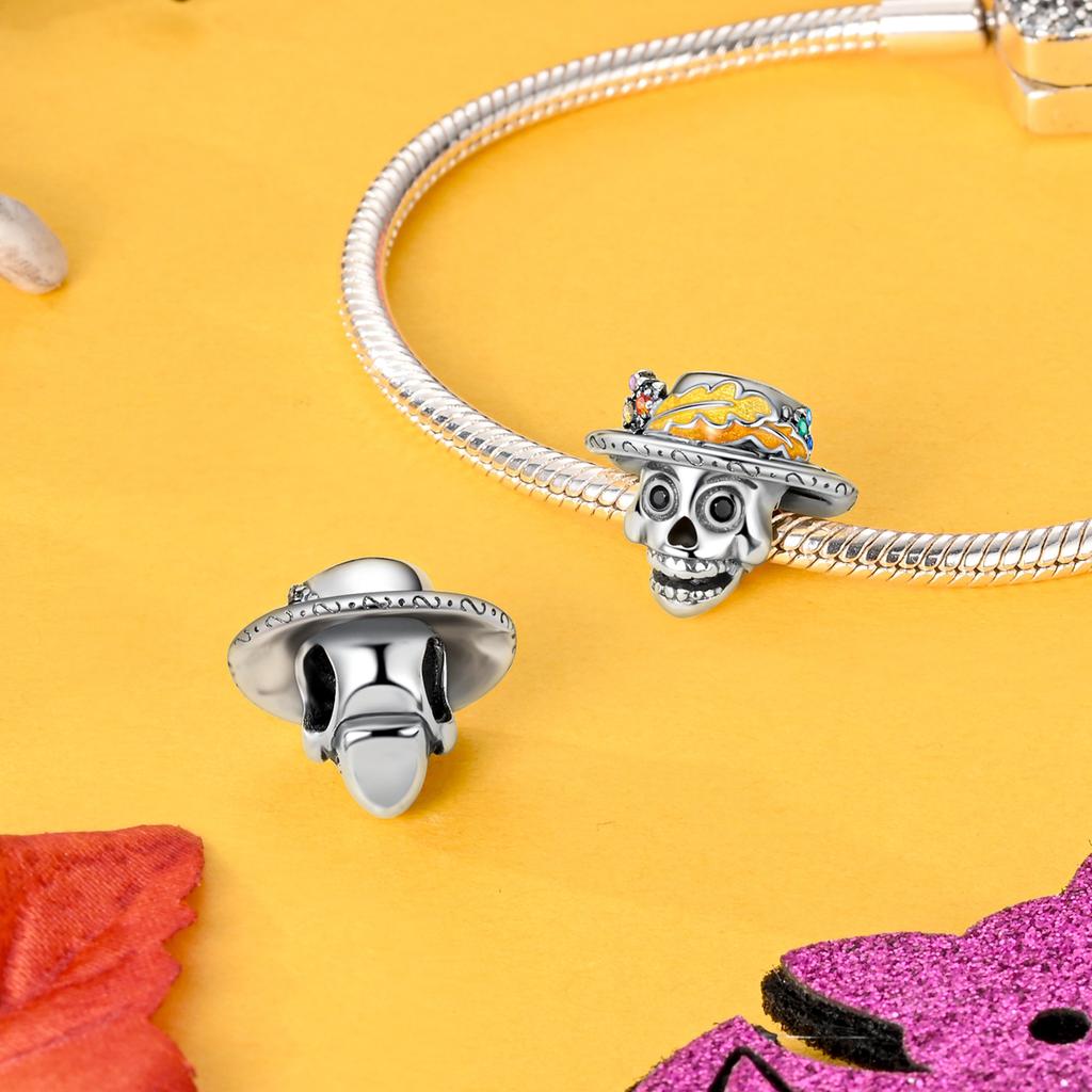 copper Plated Halloween Charm Bead Charms Pumpkin Skull Witch Bead Charms Compatible With Authentic Bracelets Do It Yourself Pendant Dangle Women Fine
