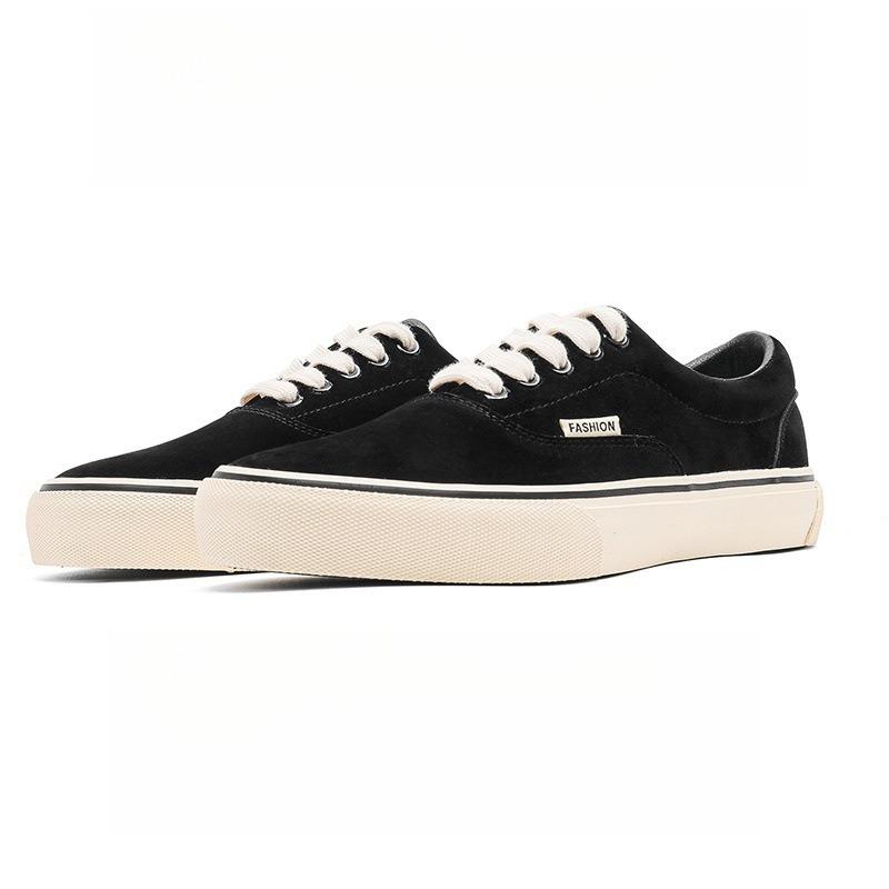 Platform Canvas Shoes Men's New Breathable Classic Casual Board Shoes Autumn Flat Shoes Simple Solid Color Board Shoes