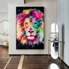 Toile d'art mural de Lion coloré, affiches et imprimés nordiques, images d'animaux pour salon, décoration de maison